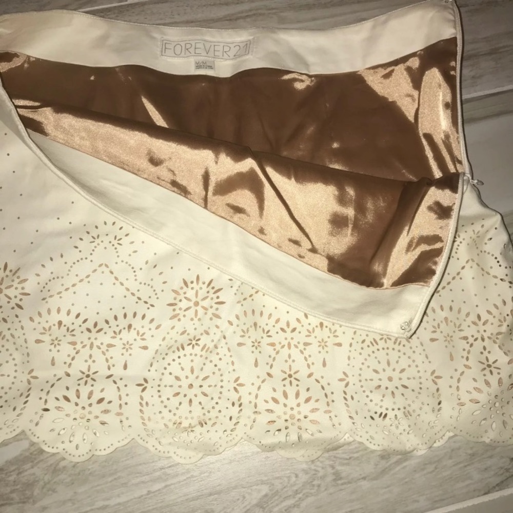 White leather skirt